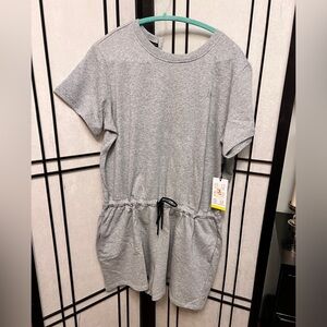 NWT DKNY Sport Sweatshirt Romper Gray -size XL